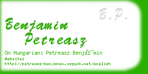 benjamin petreasz business card